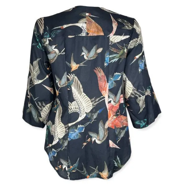 FORMAT FORMAT OSLO Bluse, Gemustert (birds), – Produktbild 2 von 3