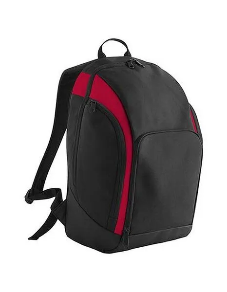 BagBase BagBase Rucksack Teamwear Internes Laptop Fach Organizer Fach Recyceltes Polyester, Schwarz/rot, – Produktbild 2 von 4