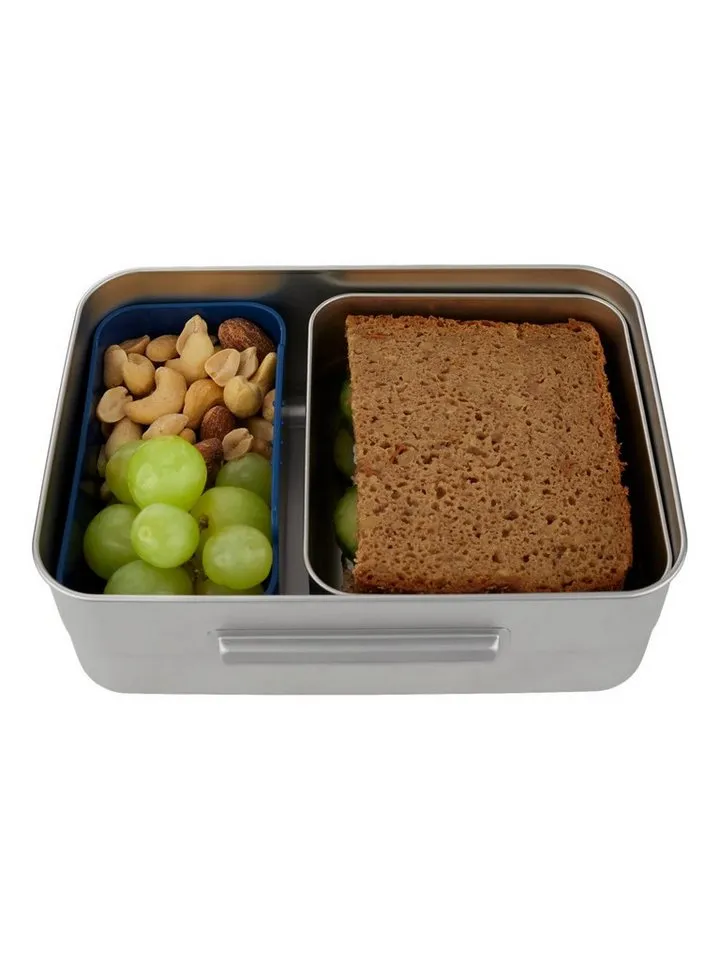 Ergobag Ergobag Lunchbox Edelstahl Brotdose, Edelstahl, (Edelstahl Brotdose, 3-tlg., 1x Brotdose, 1x Trennfach), spülmaschinengeeignet bis 45 Grad, Handwäsche empfohlen, Lila, – Produktbild 4 von 8