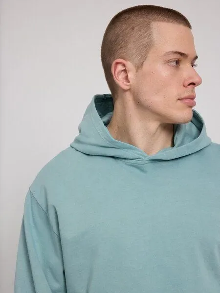 Mazine Mazine Genderless Hoody Natural Dye - aus Bio-Baumwolle, Turquoise (blau), – Produktbild 3 von 3