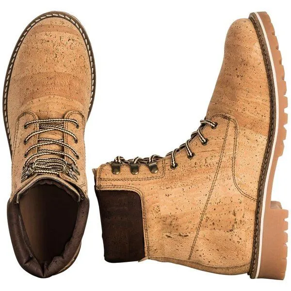 Kork-Deko Kork-Deko Vegane Kork Schnürstiefel Unisex 40–45 | Nachhaltige Winterboots warm gefüttert – Produktbild 2 von 3