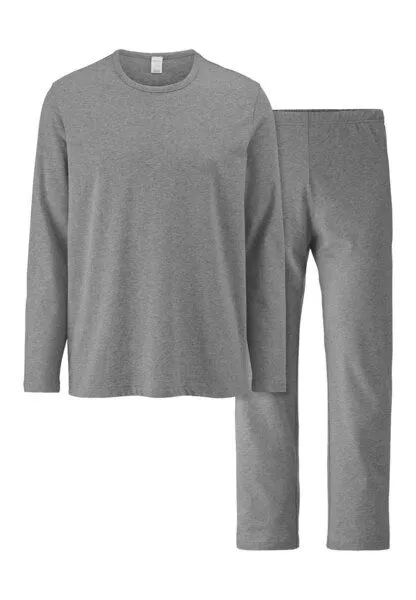 hessnatur hessnatur Pyjama PURE COTTON aus reiner Bio-Baumwolle, Grau, – Produktbild 2 von 4