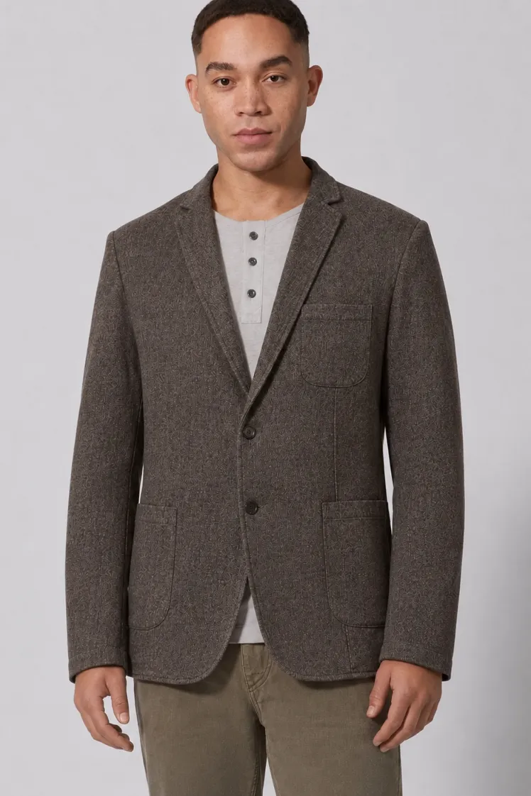 HempAge Hempage Herren vegan Blazer Aus Twill In Mocca, Braun, – Produktbild 2 von 2