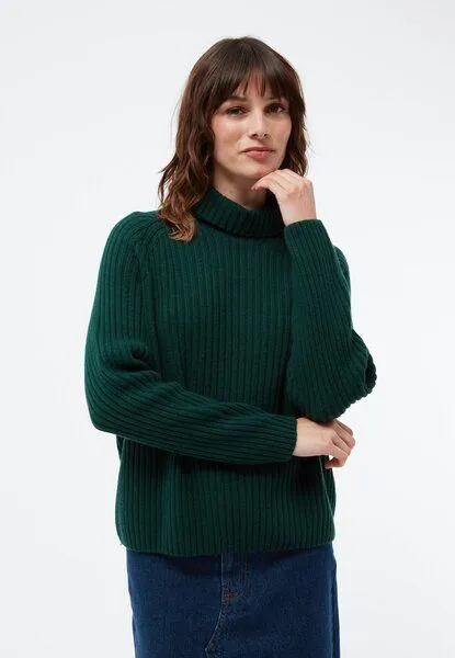 Givn Berlin Givn Berlin Strickpullover GBCASSIA mit Rollkragen aus recyceltem Wollgemisch, Bottle green, – Produktbild 1 von 4