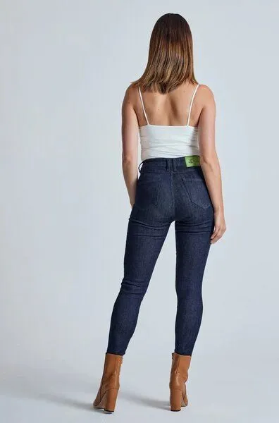 Flax and Loom Flax and Loom High Waist Skinny Jeans Modell: Nina, Deep sea (blau), – Produktbild 3 von 4
