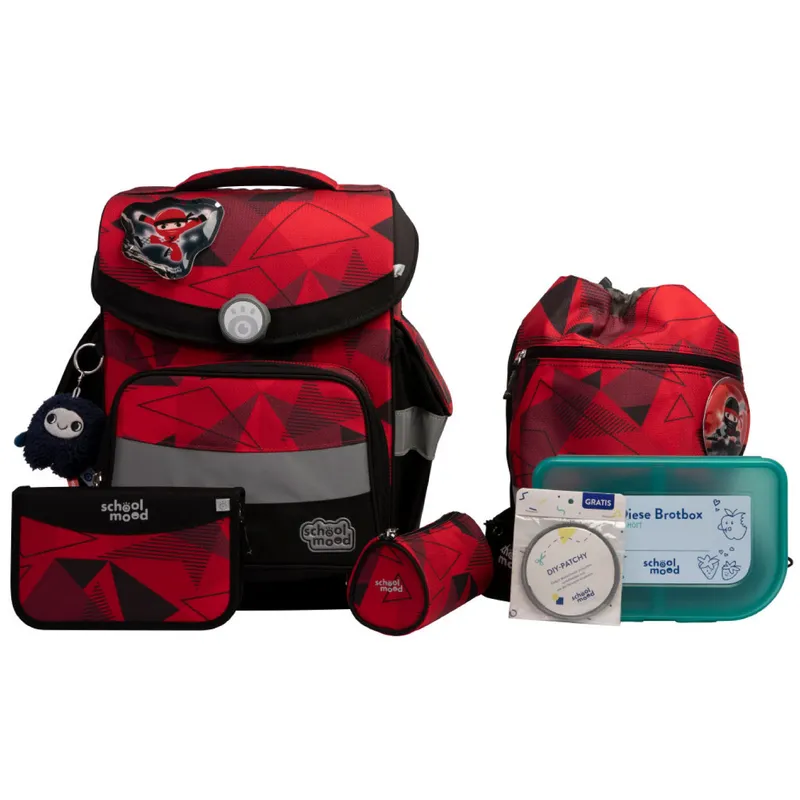 School-Mood School-Mood Timeless Pro 7-tlg. Schulranzenset Kai (Ninja), Red, – Produktbild 1 von 1