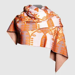 LANARTO slow fashion LANARTO slow fashion Merino Maxi-Schaltuch Mandarin, vierfarbig aus 100% mulesingfreier Merinowolle – Produktbild 1 von 1