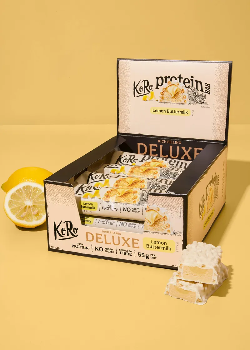 KoRo Protein Bar Deluxe Lemon Buttermilk Style | 12 x 55 g - Nur online erhältlich – Produktbild 2 von 5