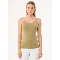 ORGANICATION ORGANICATION Spaghettiträger-Top aus TENCEL Lyocell und Bio-Baumwolle, Grün(olive), – Produktbild 1 von 1