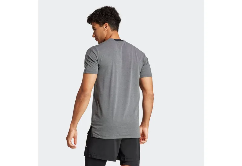 adidas Performance adidas Performance T-Shirt DESIGNED FOR TRAINING WORKOUT mit Rundhalsausschnitt, ohne Verschluss, sportlicher Stil, Grau, – Produktbild 3 von 5
