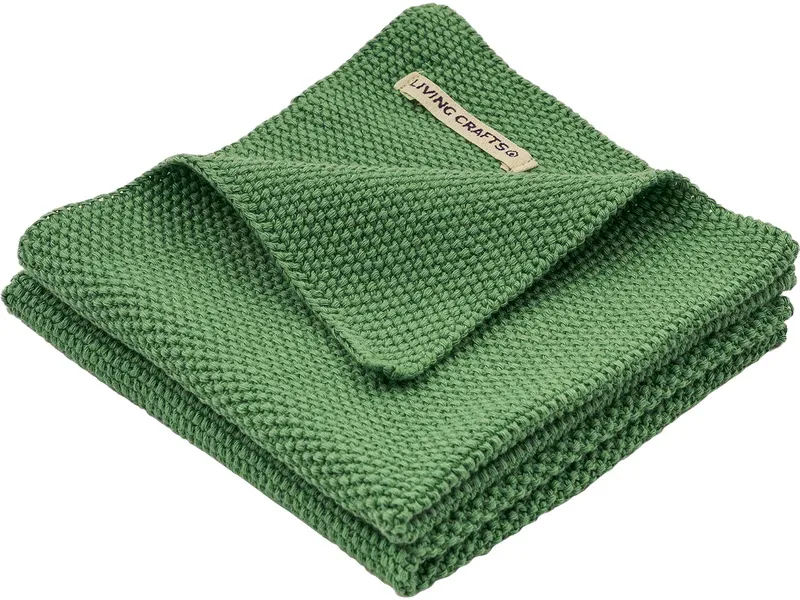 Living Crafts Living Crafts - Home Spültücher, 2er-Pack (100% Bio-Baumwolle), Grün, – Produktbild 3 von 3