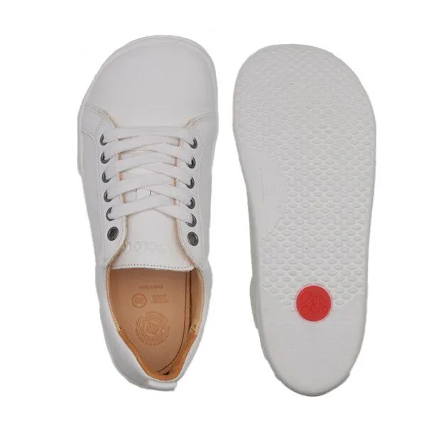 Pololo Pololo Barfuß Sneaker für Erwachsene, chromfrei gegerbtes Leder, Weiß, – Produktbild 3 von 4