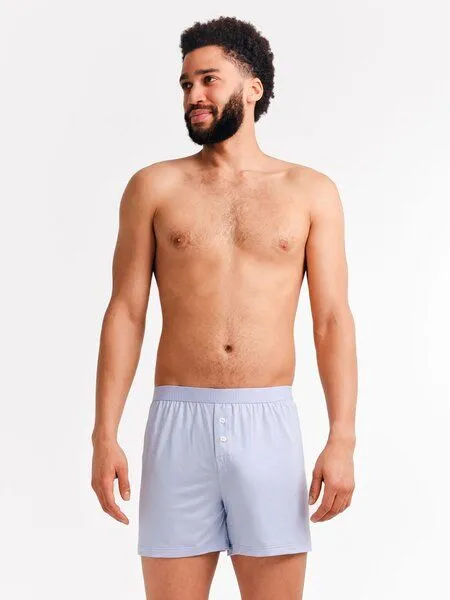 erlich textil erlich textil Light Touch Boxers im 3er Pack, weite Boxershorts aus weichem Modal, made in Europe, Hellblau, – Produktbild 5 von 8