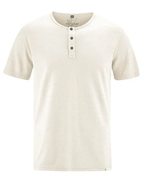 HempAge HempAge Herren Henley Hanf Vegan, Offwhite, – Produktbild 1 von 2