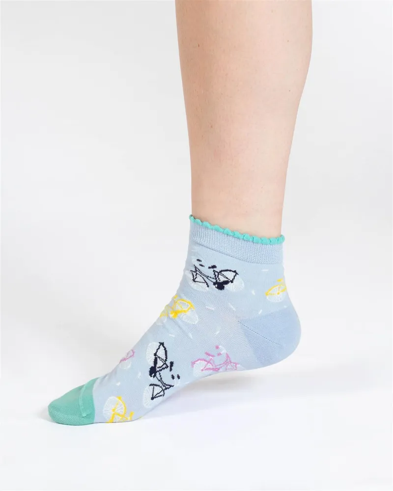 Thought Socken Modell: Bicycle Confetti, Light blue green, – Produktbild 1 von 1