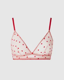 Understatement Understatement Damen vegan Bralette Mesh Triangle Blassrosa/Tiefrot – Produktbild 1 von 1