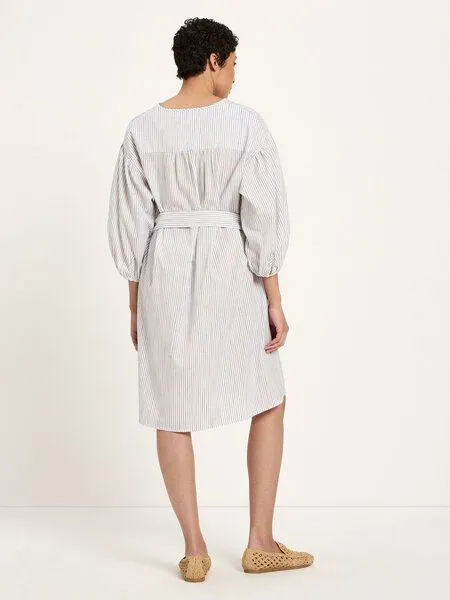 LANIUS LANIUS Kleid (GOTS) aus Bio-Baumwolle, ECOVERO und Leinen, White light blue, – Produktbild 3 von 4