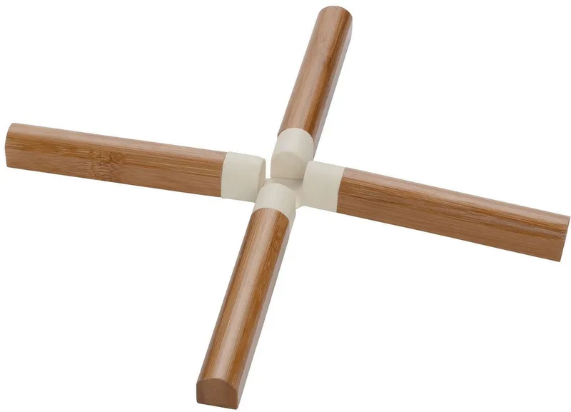 Wenko Wenko Topfuntersetzer Modell Miley, Set, 4-tlg., aus Bambus mit hitzebeständigen Silikonverbindungen, einklappbar, Braun, – Produktbild 5 von 5