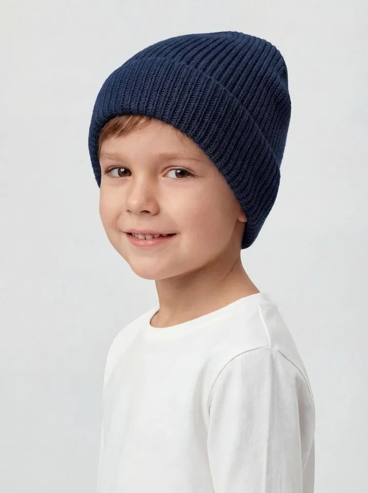 TupTam Strickmütze TupTam Kinder Winter Beanie- Strickmütze, Blau, – Produktbild 4 von 5