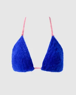 Understatement Understatement Damen vegan Bralette Knitted Triangle Electric Blue/Candy Pink – Produktbild 1 von 1