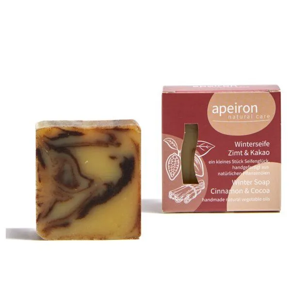 Apeiron Apeiron Winterseife 100g Zimt & Kakao aus natürlichen Pflanzenölen – Produktbild 3 von 4