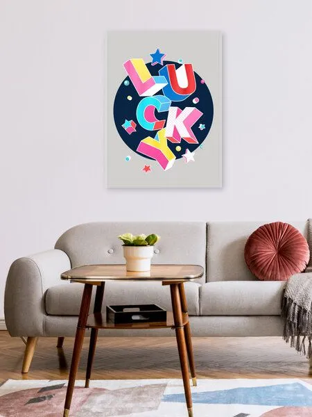 Photocircle Photocircle Poster / Leinwandbild - LUCKY - 3D typography – Produktbild 2 von 4