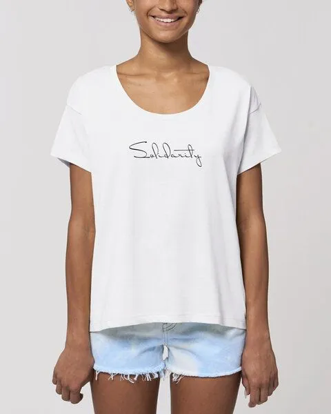 Human Family Human Family Oversize Damen Rundhals T-Shirt - Spread "Solidarity", Weiss, – Produktbild 3 von 3