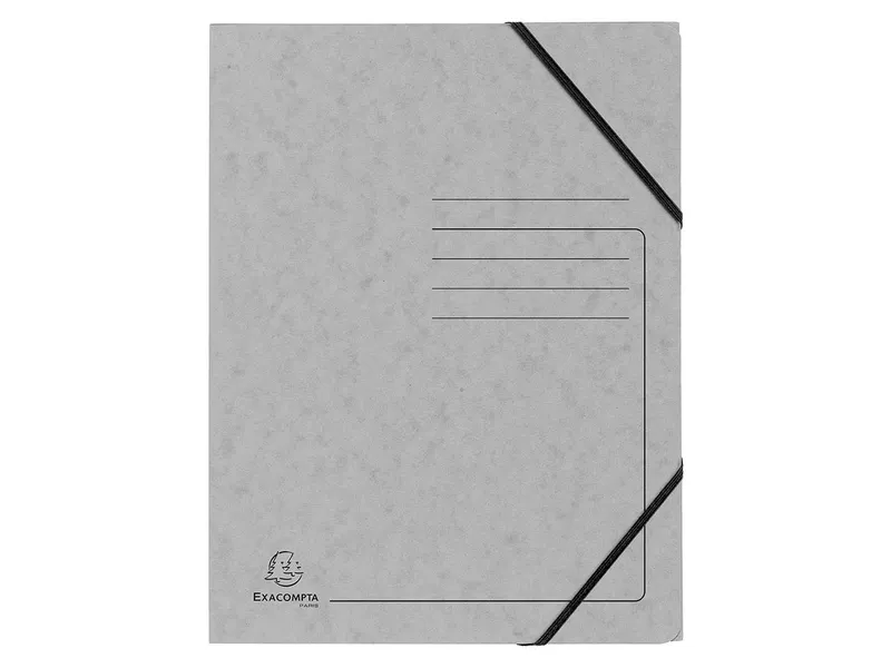Exacompta 25 Exacompta Eckspannmappen, Colorspan-Karton, 355 g/m², DIN A4, Gummizug, grau – Produktbild 1 von 1