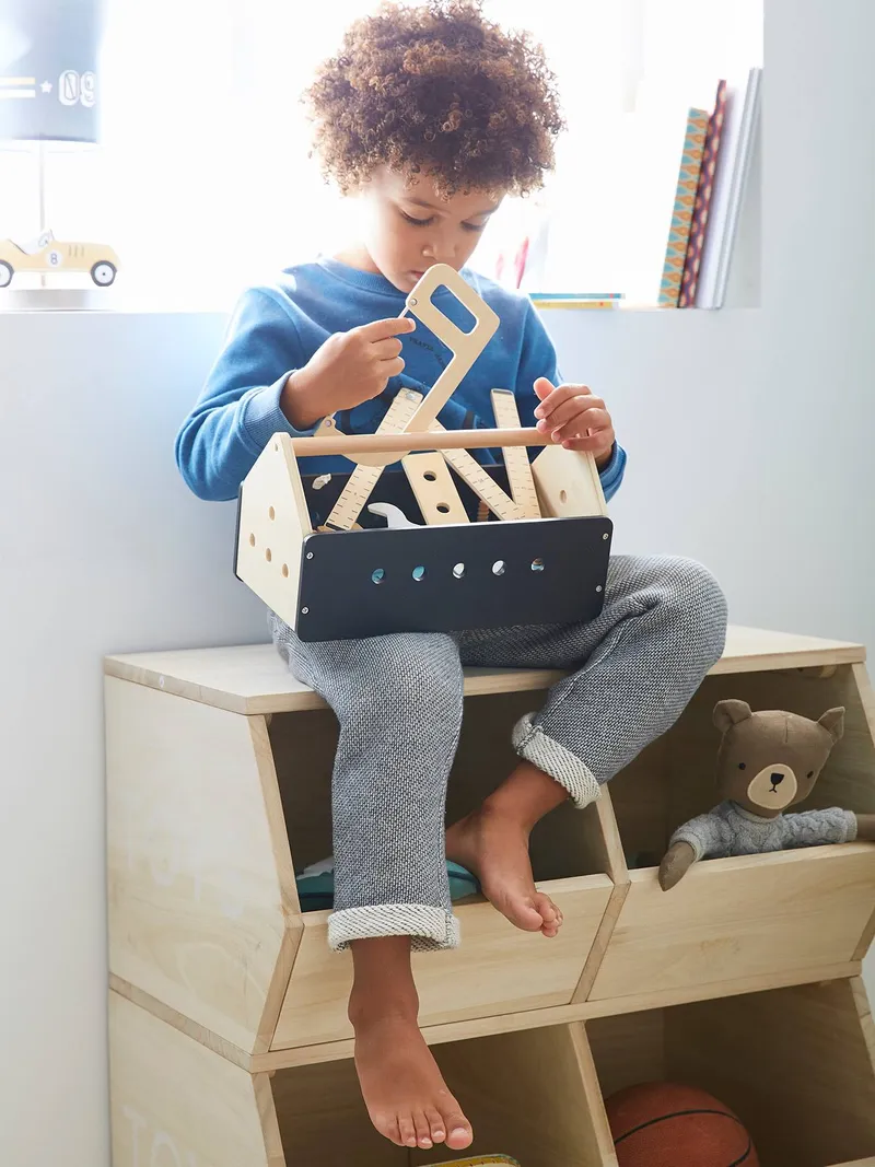 Vertbaudet Vertbaudet Kinder Spiel-Werkzeugkasten, Schwarz/braun, – Produktbild 1 von 4