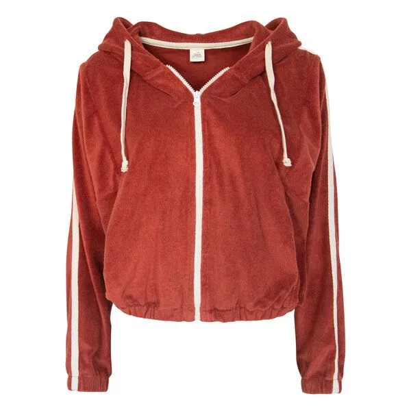 Jaya Jaya EMMA - Damen - Trainingsjacke aus Frottee -Biobaumwolle und recyceltem Polyeste, Cinnamon / braun / rot, – Produktbild 3 von 3