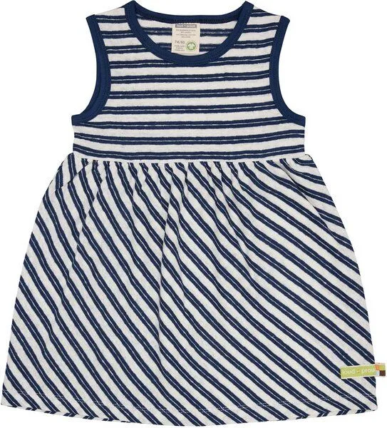 loud + proud loud + proud Babys & Kinder Kleid Streifen mit Leinen, GOTS-zertifiziert, Ultramarine(blau), – Produktbild 2 von 5