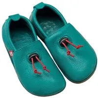 Pololo Pololo Barfußschuh/ Hausschuh "Cordel" outdoor, aus pflanzlich gegerbtem Leder mit Gummisohle, für drinnen und draussen, Größen 20-34, Türkis, – Produktbild 1 von 1