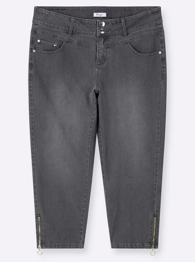 sheego 7/8-Jeans, Stone-grey-denim, – Produktbild 1 von 2