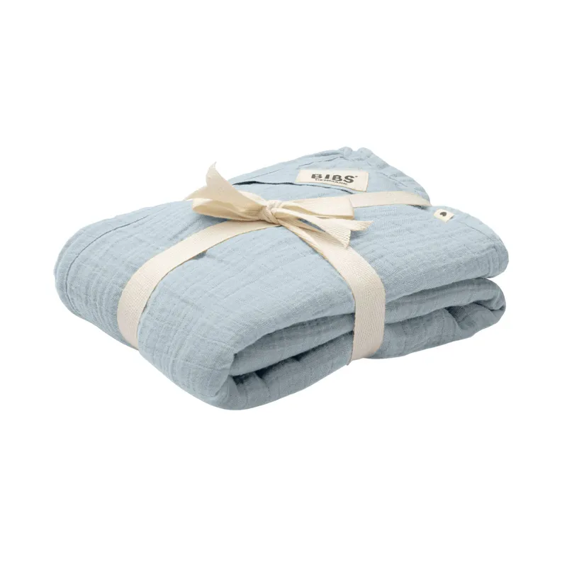 BIBS BIBS Pucktuch Bio-Baumwolle Musselin Baby Maße 120 x 120 cm, Blau, – Produktbild 1 von 2
