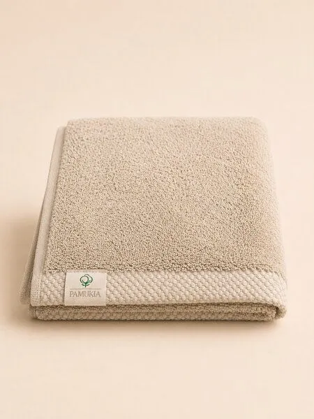 Pamukia Pamukia GOTS Familien-Badset für 4 Personen aus 100 % zertifizierter Bio-Baumwolle in Weiß | Essence Kollektion, Beige, – Produktbild 4 von 5