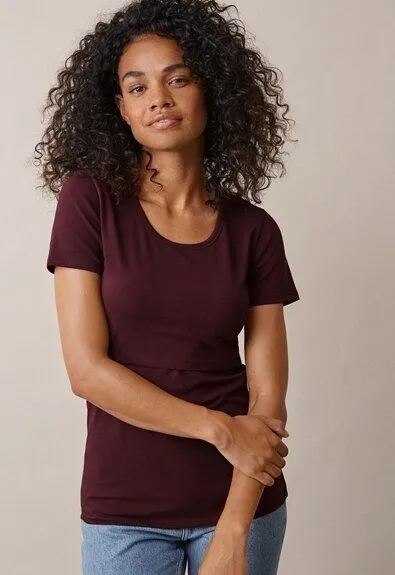 Boob Umstands- und Stillshirt Classic von boob, Aubergine, – Produktbild 1 von 3