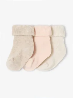 Vertbaudet 3er-Pack Baby Socken uni mit Umschlag – Produktbild 1 von 1