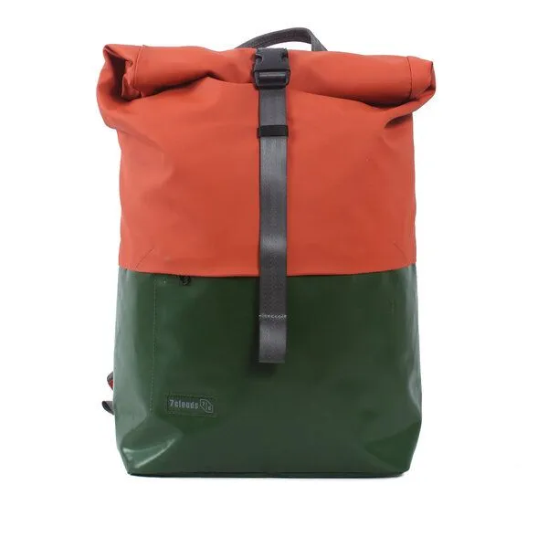 7clouds 7clouds Rolltop-Rucksack Nomo 7.1, Jungle green-orange, – Produktbild 1 von 4
