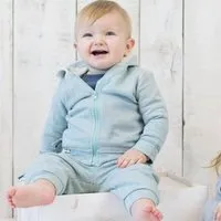 OrganicEra Baby Kapuzenjacke 'OrganicEra' aus Bio-Baumwolle, Aqua melange (grün), – Produktbild 1 von 1