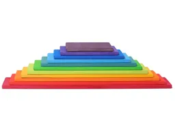 Grimms Grimms Regenbogen Bauplatten 11-teilig aus Lindenholz, bunt lasiert Maße 37 x 7 x 10 cm – Produktbild 1 von 1