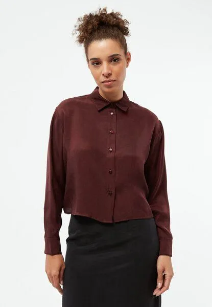 Givn Berlin Givn Berlin Kurze Bluse GBSAVANNAH aus TENCEL, Wine red (tencel), – Produktbild 2 von 4