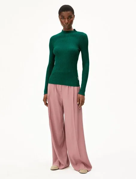 ARMEDANGELS ARMEDANGELS ALAANIA Damen Pullover Slim Fit aus Bio-Baumwolle, Emerald green, – Produktbild 1 von 4
