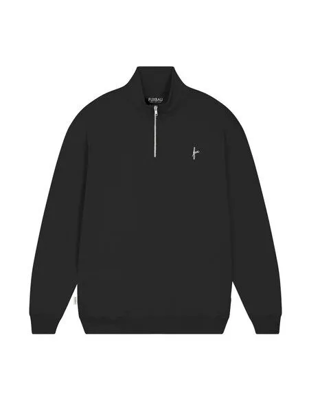 FUXBAU FUXBAU Männer fux Half Zip Sweater, Schwarz, – Produktbild 3 von 4