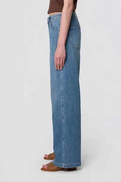 DAWN Damen Jeans SUNNY Wide Leg Minimal Stretch DAWN Baumwolle, Slate grey, – Produktbild 5 von 5