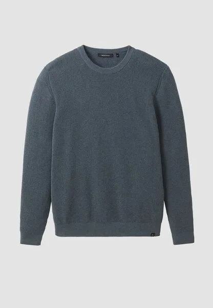 recolution Herren Strickpullover aus Bio-Baumwolle - BACOPA - recolution, Teal (blau), – Produktbild 1 von 1