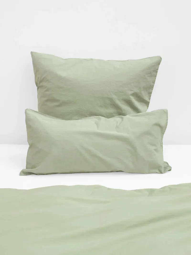 erlich textil erlich textil Michel Kopfkissenbezug aus Bio-Baumwolle, Leinen Mix, made in Europe, Pistazie, – Produktbild 1 von 6