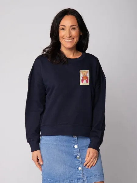 watapparel watapparel Sweatshirt Frauen Tarot The Coffee, French navy, – Produktbild 2 von 2
