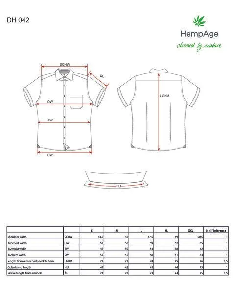 HempAge HempAge Kariertes Kurzarmhemd Hanf/Biobaumwolle, Rose (rosa), – Produktbild 3 von 4