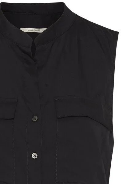 Wunderwerk Wunderwerk Damen Bluse aus Lyocell (TENCEL) "TENCEL utility blouse top", Schwarz (black 900), – Produktbild 2 von 3