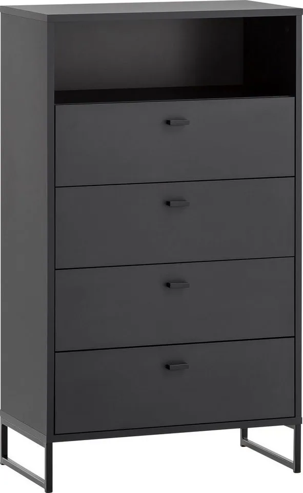 Schildmeyer Midischrank Janne, Midischrank, Made in Germany, B: 60 cm Solide Verarbeitung - Dieses Produkt ist in Deutschland gefertigt, Schwarz, – Produktbild 2 von 5